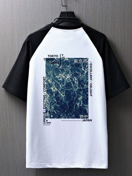 romwe guys letter graphic tee r7xp#, White;black