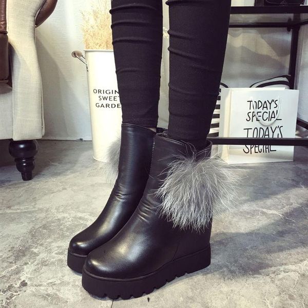 boots fashion winter warm snow height increasing shoes women soft leather zapatos mujer, Black
boots fashion winter warm snow height increasing shoes women soft leather zapatos mujer, Black