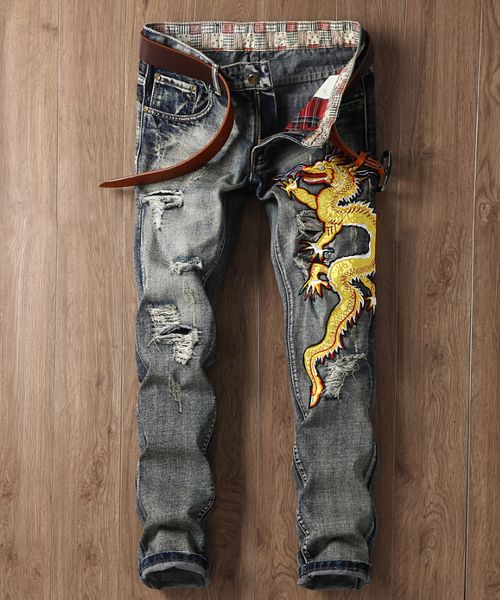spring and fall into the european autumn of breem designed from dragon men's embroidery fine pants straight to grey hole 7g95, Blue
spring and fall into the european autumn of breem designed from dragon men's embroidery fine pants straight to grey hole 7g95, Blue