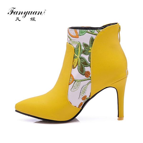 boots fanyuan women high heel ankle flower pointed toe stiletto short zip female footwear white yellow winter shoes, Black
boots fanyuan women high heel ankle flower pointed toe stiletto short zip female footwear white yellow winter shoes, Black