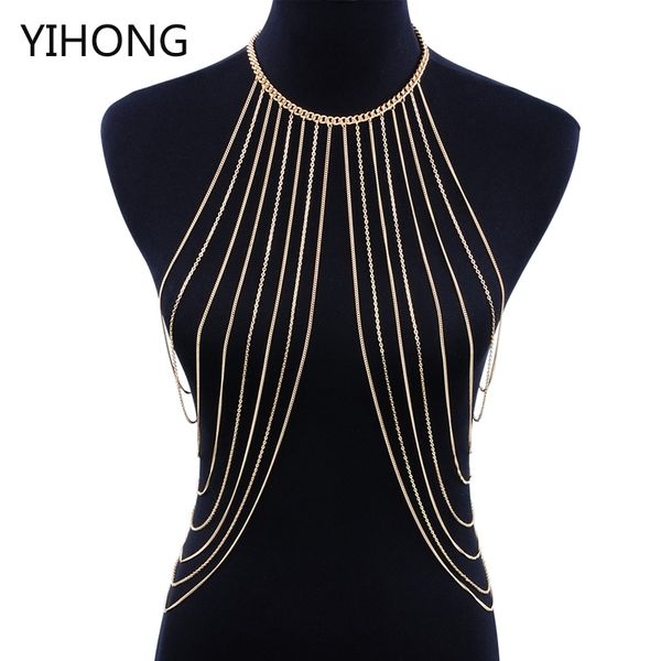 new fashion simple body chain summer beach bikini chain vintage gold color body jewelry for women t200508, Silver
new fashion simple body chain summer beach bikini chain vintage gold color body jewelry for women t200508, Silver