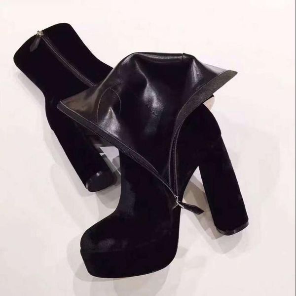 classic round toe high heel women boots platform genuine leather inside pumps zips flannel comfortable short boots, Black
classic round toe high heel women boots platform genuine leather inside pumps zips flannel comfortable short boots, Black