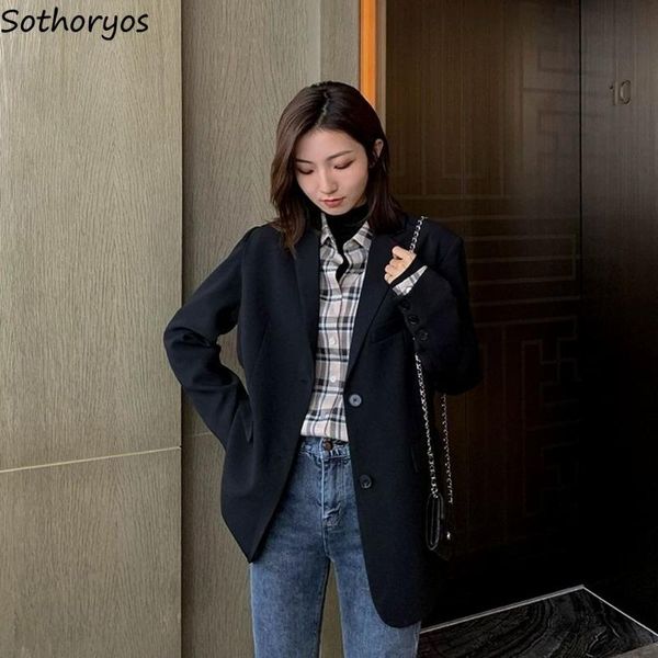 women's suits & blazers black solid single breasted women loose simple long sleeve casual students japanese style all-match fashion ulz, White;black
women's suits & blazers black solid single breasted women loose simple long sleeve casual students japanese style all-match fashion ulz, White;black