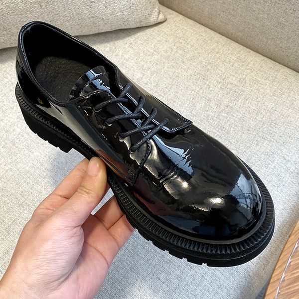 new 2021 spring small platform thick soles retro straps british style derby low-shoes in 94bd, Black
new 2021 spring small platform thick soles retro straps british style derby low-shoes in 94bd, Black