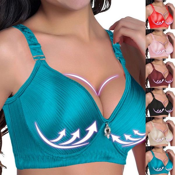 bras women adjustable push-up bra wire b c 3/4 cup big size female lingerie seamless underwear, Red;black
bras women adjustable push-up bra wire b c 3/4 cup big size female lingerie seamless underwear, Red;black