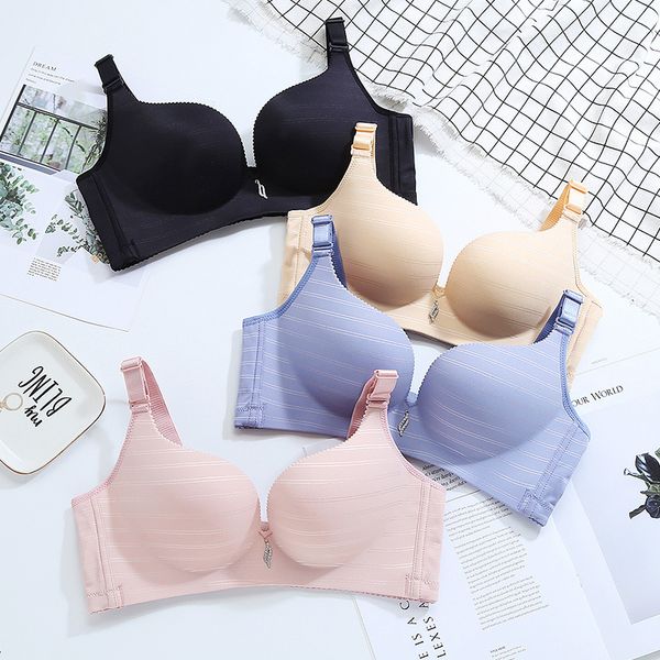 new products no trace stripe non magnetic soft cotton bra gathered without steel ring bra, small chest and women's underwear
new products no trace stripe non magnetic soft cotton bra gathered without steel ring bra, small chest and women's underwear