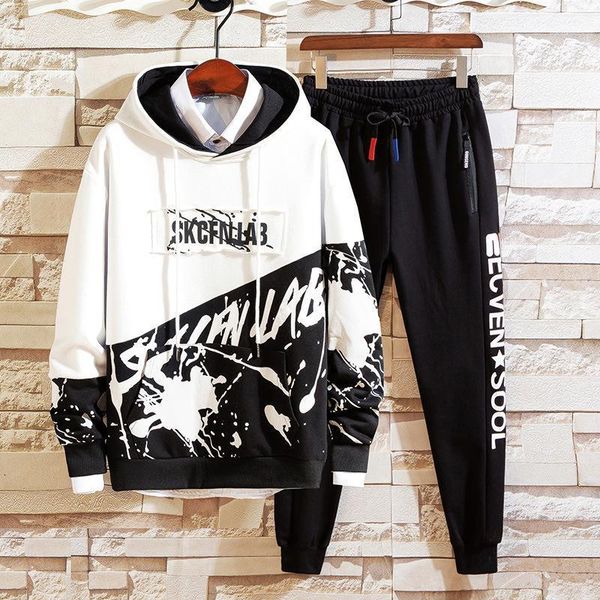 2020 autumn new youth sports suit male printing casual fashion hooded sweater two-color splash ink alphabet hip hop1, Gray
2020 autumn new youth sports suit male printing casual fashion hooded sweater two-color splash ink alphabet hip hop1, Gray