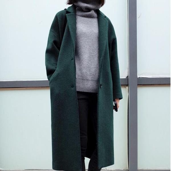 women's wool & blends winter fashion long woolen coat women thick loose jacket abrigos mujer invierno1, Black
women's wool & blends winter fashion long woolen coat women thick loose jacket abrigos mujer invierno1, Black