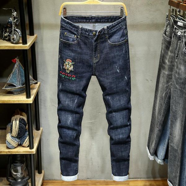men's jeans embroidered stretch winter skinny trousers badge blue four seasons leisure mid-waist korean style youth denim men's pa
men's jeans embroidered stretch winter skinny trousers badge blue four seasons leisure mid-waist korean style youth denim men's pa