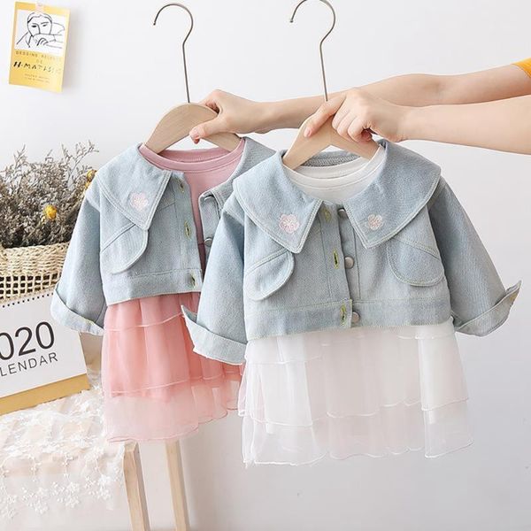 girls princess clothes set 2pcs kids 2020 autumn children baby infants long sleeve mesh dress+jeans coat outwear jackets s110131, White
girls princess clothes set 2pcs kids 2020 autumn children baby infants long sleeve mesh dress+jeans coat outwear jackets s110131, White