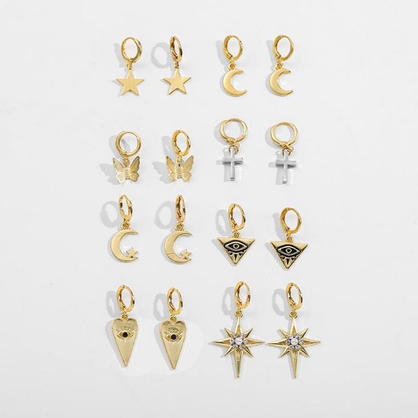 hoop & huggie classic moon star cross earrings gold hoops for women girls vintage black evil eye geometric statement jewelry, Golden;silver
hoop & huggie classic moon star cross earrings gold hoops for women girls vintage black evil eye geometric statement jewelry, Golden;silver