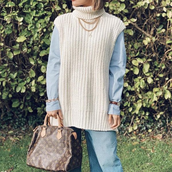 vintage sweater turtleneck women knitted pullover solid oversized sweater sleeveless fashion pullover white black fall1, Black;white
vintage sweater turtleneck women knitted pullover solid oversized sweater sleeveless fashion pullover white black fall1, Black;white