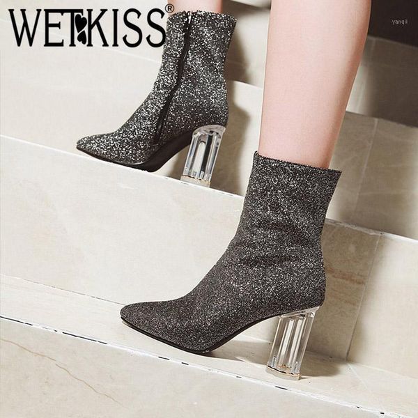 boots wetkiss winter sequined cloth women pointed toe footwear transparent high heels female ankle boot shoes woman 2021 1, Black
boots wetkiss winter sequined cloth women pointed toe footwear transparent high heels female ankle boot shoes woman 2021 1, Black