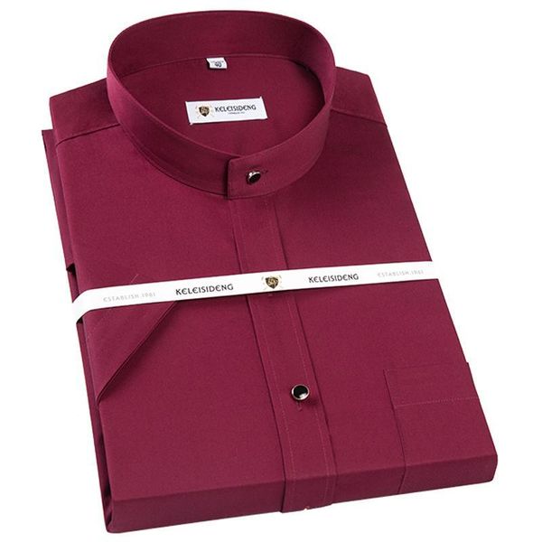 men's banded collar short sleeve thin dress shirts single patch pocket standard-fit formal business casual blouse cotton shirt, White;black
men's banded collar short sleeve thin dress shirts single patch pocket standard-fit formal business casual blouse cotton shirt, White;black