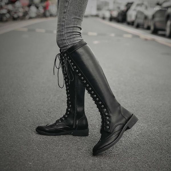 women low heels knee high boots gladiator booties plus size lace up pu leather warm shoes zapatos de hombres personlizar d20001, Black
women low heels knee high boots gladiator booties plus size lace up pu leather warm shoes zapatos de hombres personlizar d20001, Black