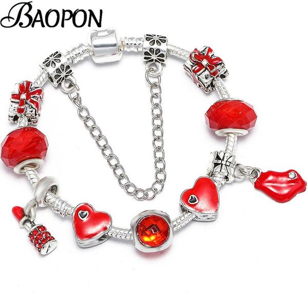 baopon red lips lipstick pendant charm bracelets with snake chain fine bracelet for women wedding jewelry gift dropshipping, Golden;silver
baopon red lips lipstick pendant charm bracelets with snake chain fine bracelet for women wedding jewelry gift dropshipping, Golden;silver