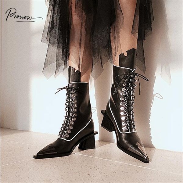 prowow fashion black genuine leather women motorcycle boots pointed toe lace up thick heel women autumn winter boots shoes
prowow fashion black genuine leather women motorcycle boots pointed toe lace up thick heel women autumn winter boots shoes