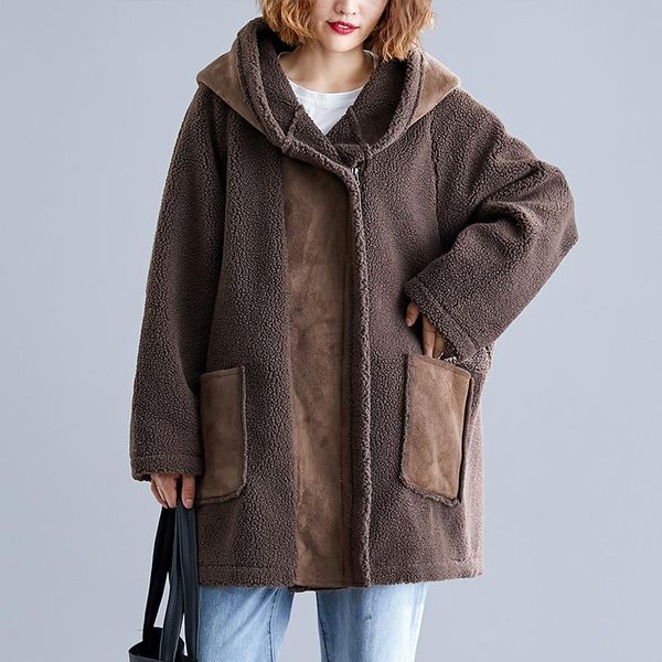 johnature leisure trench coat hooded zipper wide-waisted casual full sleeve women clothes 2020 new winter loose women coat, Tan;black
johnature leisure trench coat hooded zipper wide-waisted casual full sleeve women clothes 2020 new winter loose women coat, Tan;black