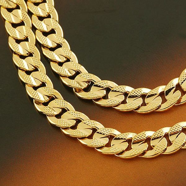 classic massive male 18k yellow solid gold filled men's necklace cuban chain 24in/20in, Silver
classic massive male 18k yellow solid gold filled men's necklace cuban chain 24in/20in, Silver