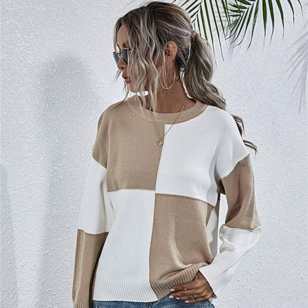 women's sweaters autumn winter plaid patchwork women o-neck long sleeve casual sweater female 2021 fashion streetwear ladies pullovers1, White;black
women's sweaters autumn winter plaid patchwork women o-neck long sleeve casual sweater female 2021 fashion streetwear ladies pullovers1, White;black