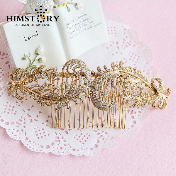 himstory new gold bridal hair comb austrian crystal head piece for women wedding hair piece bridesmaid, Golden;silver
himstory new gold bridal hair comb austrian crystal head piece for women wedding hair piece bridesmaid, Golden;silver