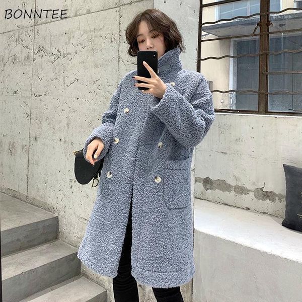 women wool blends sweet thick double breasted lambswool stand collar fashion korean style all-match chic casual warm new ulzzang1, Black
women wool blends sweet thick double breasted lambswool stand collar fashion korean style all-match chic casual warm new ulzzang1, Black
