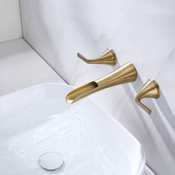 bathroom sink faucets gold or black wall mounted brass faucet copper two handle three hole basin mixer waterfall tap
bathroom sink faucets gold or black wall mounted brass faucet copper two handle three hole basin mixer waterfall tap