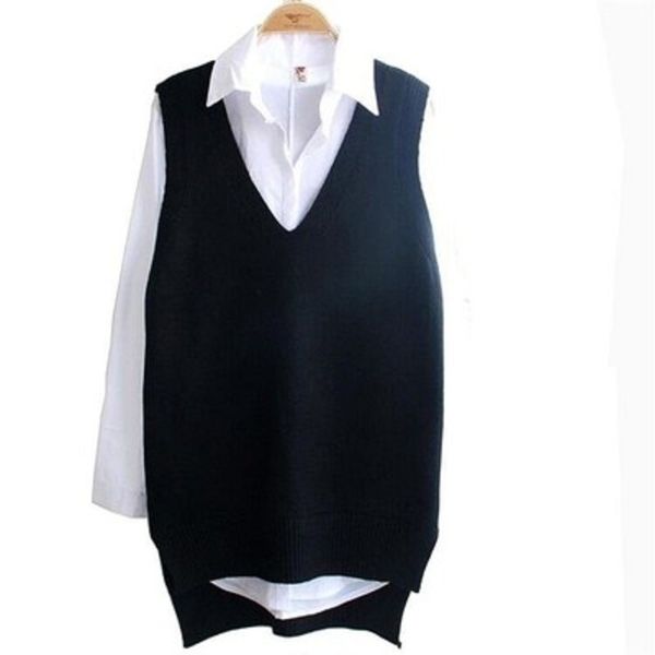 sweater vest women spring autumn sleeveless pullover v-neck knitted wool vests waistcoat sherpa chalecos para mujer lj201204, Black;white
sweater vest women spring autumn sleeveless pullover v-neck knitted wool vests waistcoat sherpa chalecos para mujer lj201204, Black;white