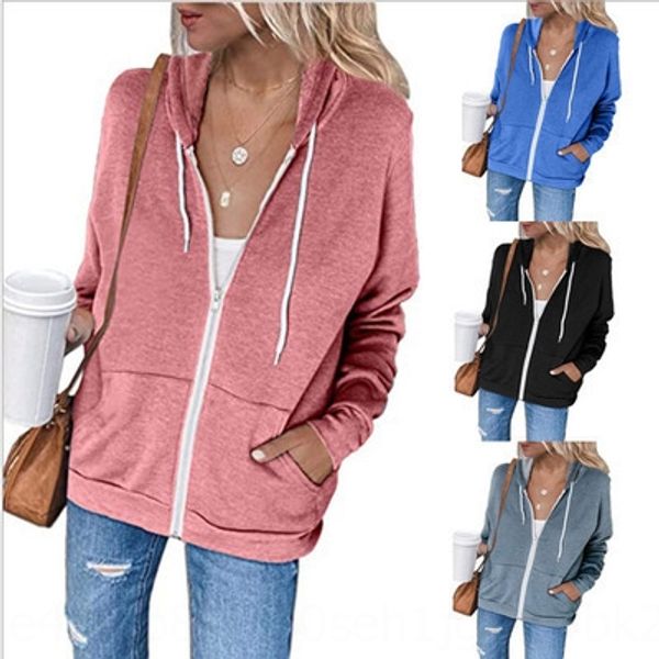 women's solid color long sleeve pocket drawstring hood thickened sweater sweater zipper zipper for women vd68i, Black
women's solid color long sleeve pocket drawstring hood thickened sweater sweater zipper zipper for women vd68i, Black