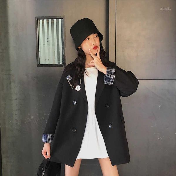 2020 spring and autumn women suit coat new college style loose fashion stitching mid-length long-sleeved blazer women1, White;black
2020 spring and autumn women suit coat new college style loose fashion stitching mid-length long-sleeved blazer women1, White;black