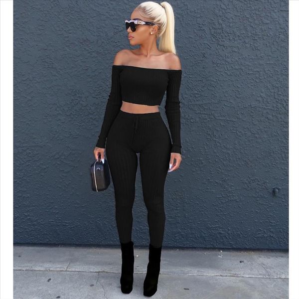 ribbed women 2 piece set solid off shoulder long sleeve cropped blouse lace up high waist elastic pants women set suits, Gray
ribbed women 2 piece set solid off shoulder long sleeve cropped blouse lace up high waist elastic pants women set suits, Gray