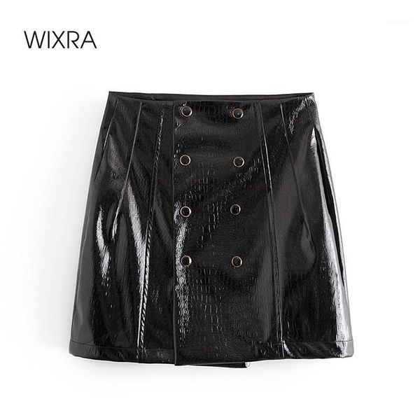 wixra womens pu mini skirts double breasted faux leather cothing party club streetwear ladies autumn spring1, Black
wixra womens pu mini skirts double breasted faux leather cothing party club streetwear ladies autumn spring1, Black