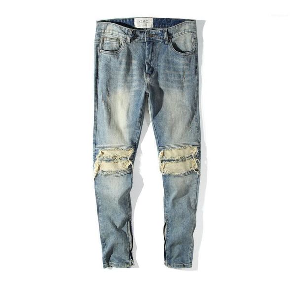 ewq / men's wear high street hole padded denim trousers zipper bottoms slim vintage design jeans male 2020 9y27041, Blue
ewq / men's wear high street hole padded denim trousers zipper bottoms slim vintage design jeans male 2020 9y27041, Blue