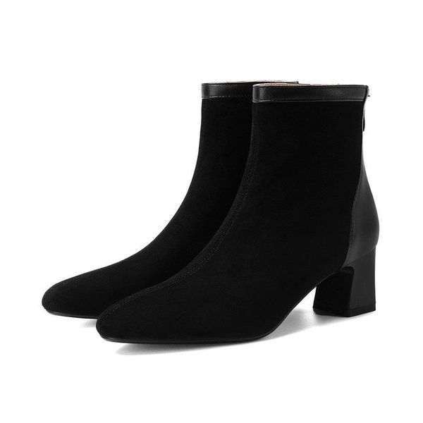 2021 superfine fiber round toe ankle boots rear zipper fashion ladies shoes autumn winter square high heel women shoes size34-43, Black
2021 superfine fiber round toe ankle boots rear zipper fashion ladies shoes autumn winter square high heel women shoes size34-43, Black