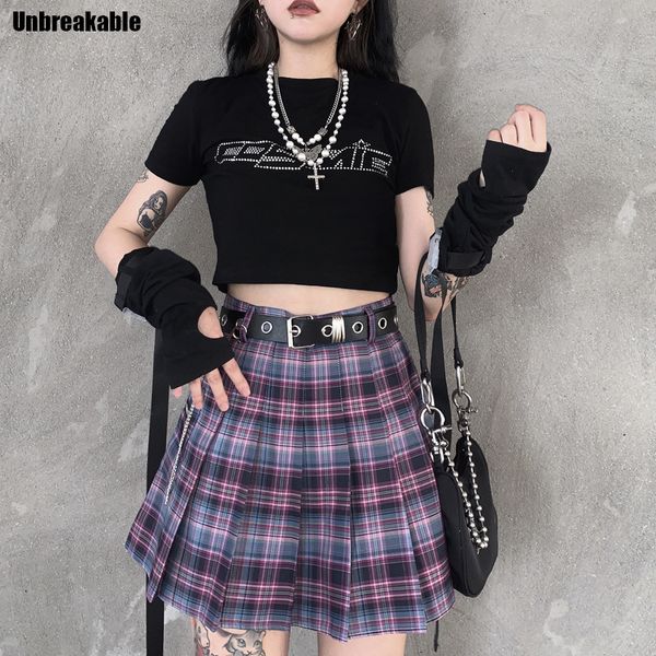 with belt chain female group wind dark ins japanese lattice a-line skirt jk pleated skirt female student skirt y1214, Black
with belt chain female group wind dark ins japanese lattice a-line skirt jk pleated skirt female student skirt y1214, Black
