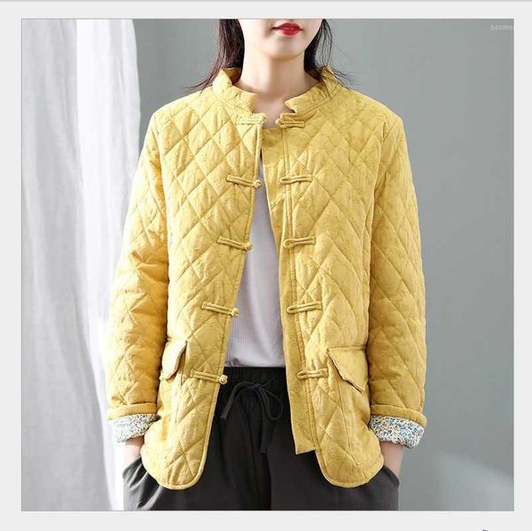 2020 winter new retro loose warm diamond plaid cotton coat female disc button thick padded jacket literary jacket1, Black
2020 winter new retro loose warm diamond plaid cotton coat female disc button thick padded jacket literary jacket1, Black