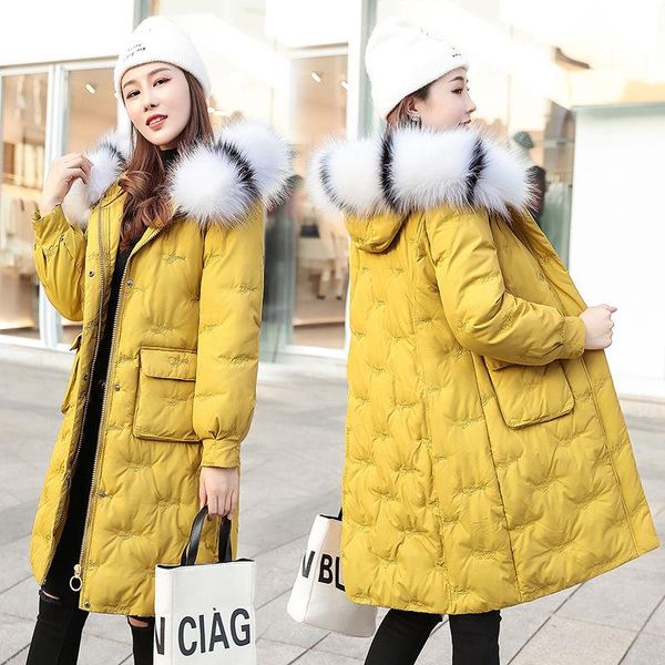 2021 new winter women down cotton coats large faux fur collar fashion hooded slim long parkas female plus size solid jackets y18, Black
2021 new winter women down cotton coats large faux fur collar fashion hooded slim long parkas female plus size solid jackets y18, Black