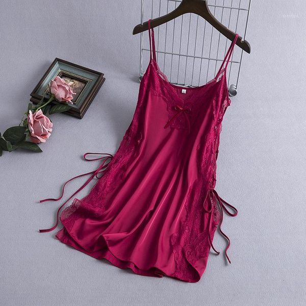 womens nightwear nightdress solid v-neck summer lace charm of suspender nightdress ice silk split lacing bow decoration1, Black;red
womens nightwear nightdress solid v-neck summer lace charm of suspender nightdress ice silk split lacing bow decoration1, Black;red