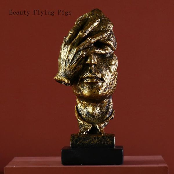 abstract sculpture figurine ornaments silence is gold office home decoration accessories modern art resin decoration craft
abstract sculpture figurine ornaments silence is gold office home decoration accessories modern art resin decoration craft