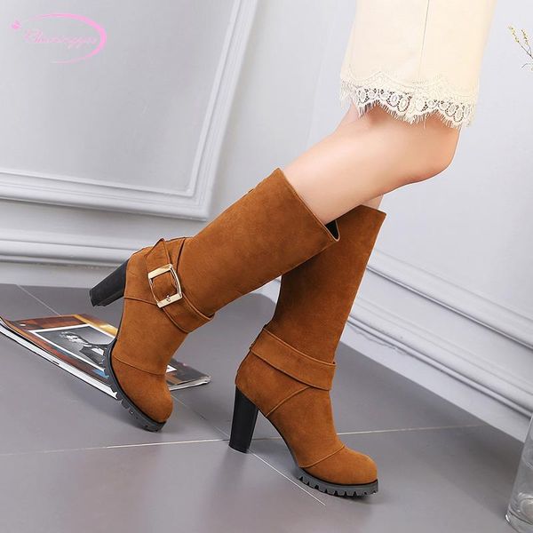 european street style round head mid calf boots fashion belt buckle zipper platform high heel thick riding boots women's shoes, Black
european street style round head mid calf boots fashion belt buckle zipper platform high heel thick riding boots women's shoes, Black