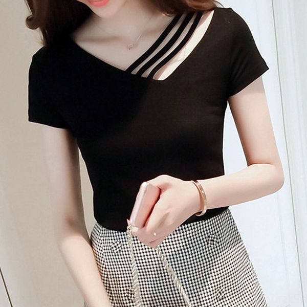 solid color v-neck t- summer slim t- underpants shirtfit short sleeve shirt korean style new women's hipster base shirt for women 2vkuu, White
solid color v-neck t- summer slim t- underpants shirtfit short sleeve shirt korean style new women's hipster base shirt for women 2vkuu, White