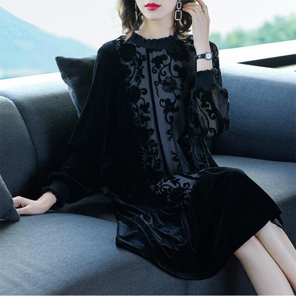 fashion jacquard large size noble gold velvet dress women's autumn and winter 2021 new mid-length dress patchwork vestidos y1120, Black;gray
fashion jacquard large size noble gold velvet dress women's autumn and winter 2021 new mid-length dress patchwork vestidos y1120, Black;gray