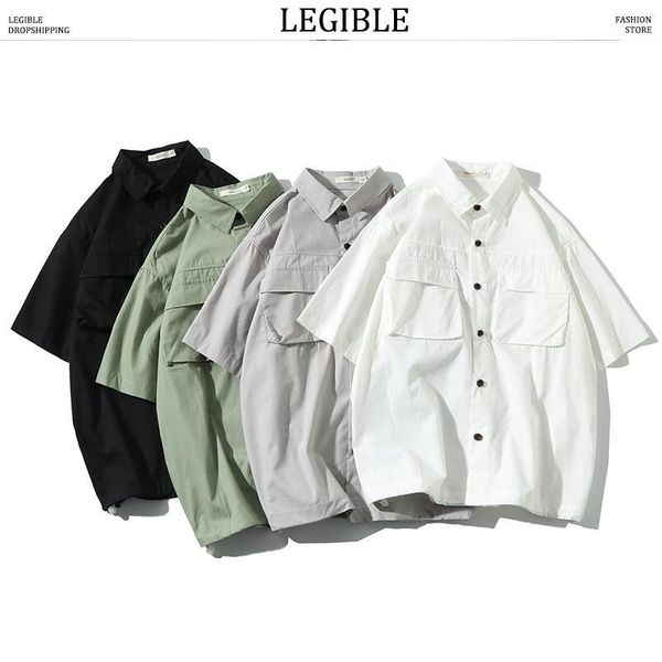 2020 new japanese mens short sleeve shirt men's loose casual shirt mens solid color male fashion spring autumn shirts1, White;black
2020 new japanese mens short sleeve shirt men's loose casual shirt mens solid color male fashion spring autumn shirts1, White;black