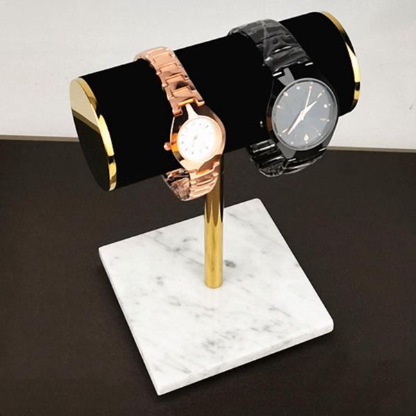 Fashion Marble Watch Bracelet Bracelet Display Stand Plush Jewelry Stand Watch Necklace Storage