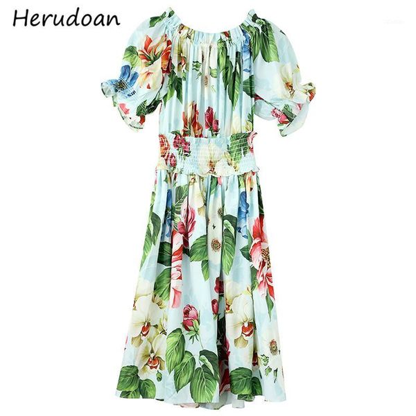 herudoan fashion runway summer a-line dress women elegant lantern sleeve ruffles elastic waist print vintage mini dress vestidos1, Black;gray
herudoan fashion runway summer a-line dress women elegant lantern sleeve ruffles elastic waist print vintage mini dress vestidos1, Black;gray