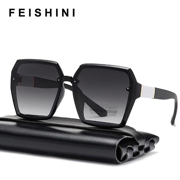 feishini square sunglasses women vintage brand designer oversized plastic glasses polarized ladies uv protection, White;black
feishini square sunglasses women vintage brand designer oversized plastic glasses polarized ladies uv protection, White;black