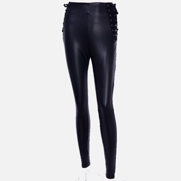 women's faux leather pants with side lacing, fleece leggings with high waist, women's pencil pants, spring-autumn 2020,1, Black;white
women's faux leather pants with side lacing, fleece leggings with high waist, women's pencil pants, spring-autumn 2020,1, Black;white