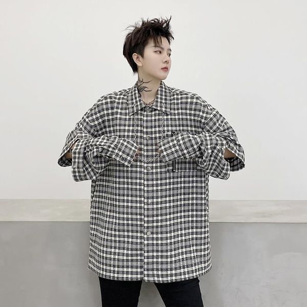 xlspring and autumn personality metal hanging chain loose plaid shirt trendy men's japanese detachable long-sleeved design sh, White;black
xlspring and autumn personality metal hanging chain loose plaid shirt trendy men's japanese detachable long-sleeved design sh, White;black