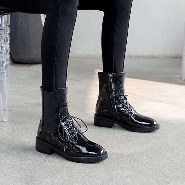 boots fashion women ankle autumn winter warm genuine leather med heels shoes woman round toe cross-tied motocycle boots1, Black
boots fashion women ankle autumn winter warm genuine leather med heels shoes woman round toe cross-tied motocycle boots1, Black