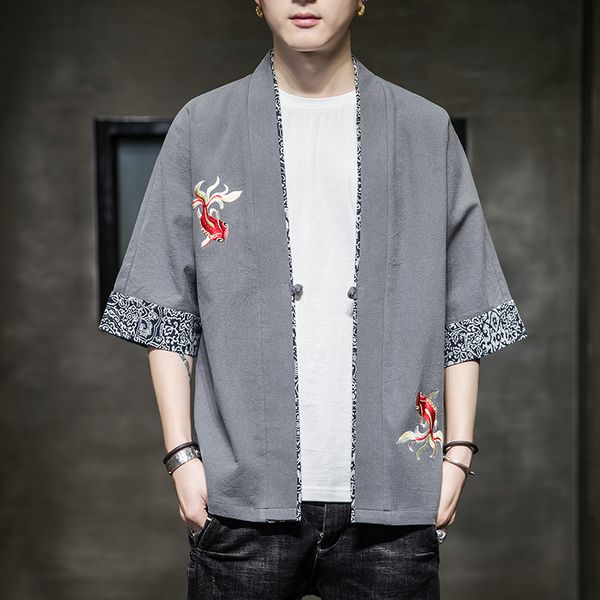 national style embroidered cardigan jacket cotton linen large size tang suit quality men's clothing ppph, White;black
national style embroidered cardigan jacket cotton linen large size tang suit quality men's clothing ppph, White;black